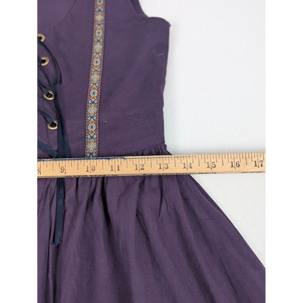 Purple Laced Corset Maxi Renaissance Holy Festival Folk Whimsygoth Alpine Dress - Picture 8 of 16